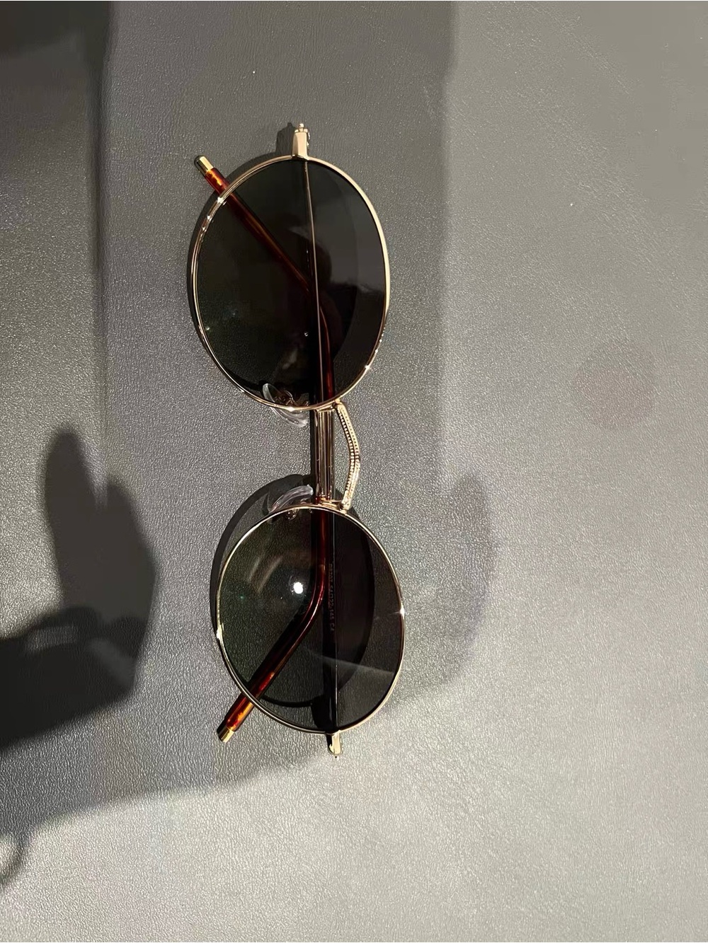 Gold Frame Black Lens women's Sunglasses